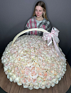 Букет из 281 розы White O'hara (Вайт Охара) в Корзине фото 5